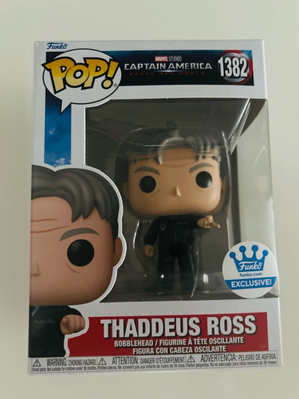 Funko Captain America Thaddeus Ross Figure #1382 with Blue Exclusive Sticker